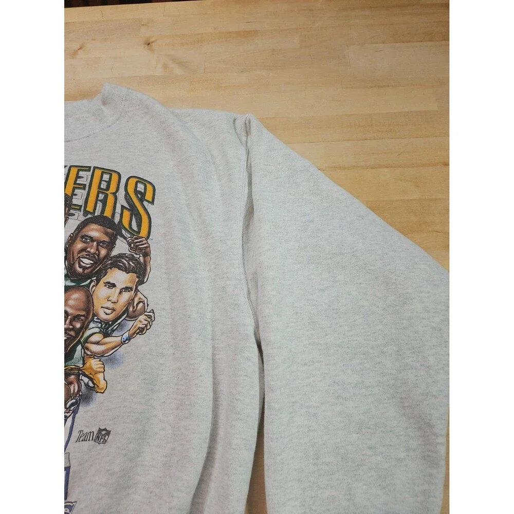Vtg 1995 Green Bay Packers Sweatshirt XL Fruit of the Loom NFC Caricature 90s
